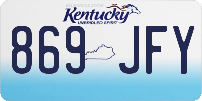 KY license plate 869JFY