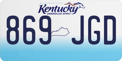 KY license plate 869JGD