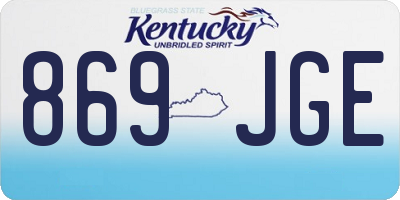 KY license plate 869JGE