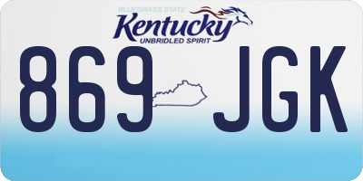 KY license plate 869JGK