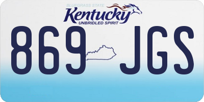 KY license plate 869JGS