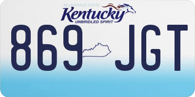 KY license plate 869JGT