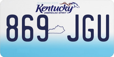 KY license plate 869JGU