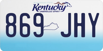 KY license plate 869JHY
