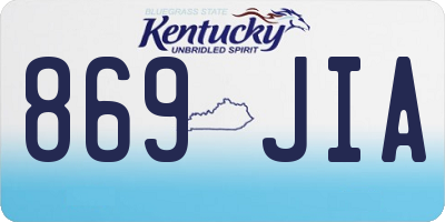 KY license plate 869JIA