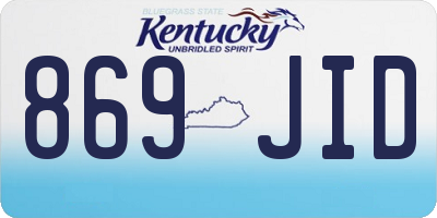KY license plate 869JID