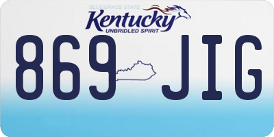 KY license plate 869JIG