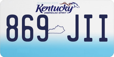 KY license plate 869JII