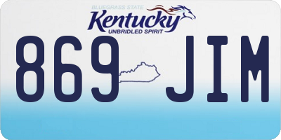 KY license plate 869JIM