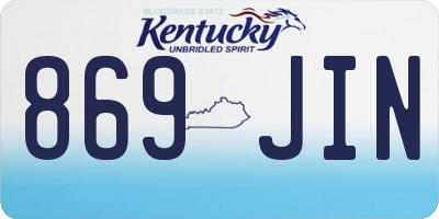 KY license plate 869JIN