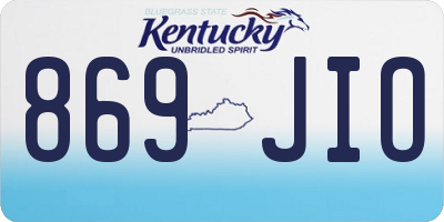 KY license plate 869JIO