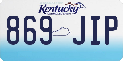 KY license plate 869JIP