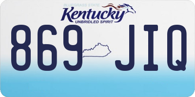 KY license plate 869JIQ