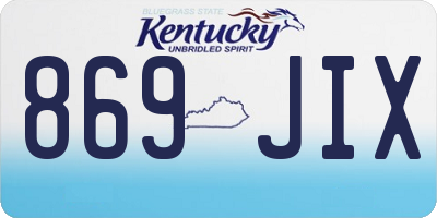 KY license plate 869JIX