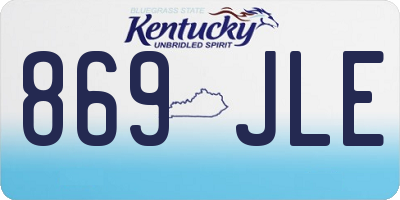 KY license plate 869JLE