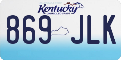 KY license plate 869JLK