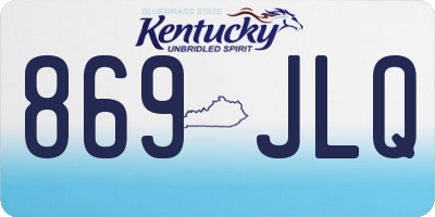 KY license plate 869JLQ
