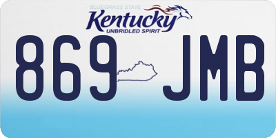 KY license plate 869JMB