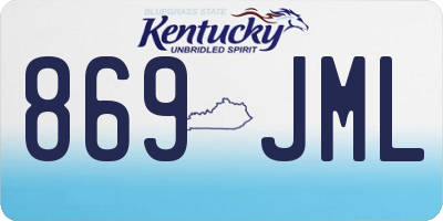 KY license plate 869JML