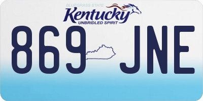 KY license plate 869JNE