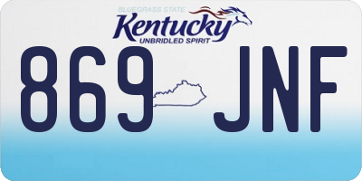 KY license plate 869JNF