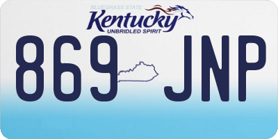 KY license plate 869JNP