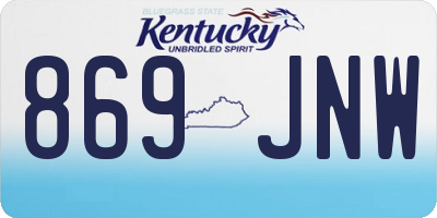 KY license plate 869JNW