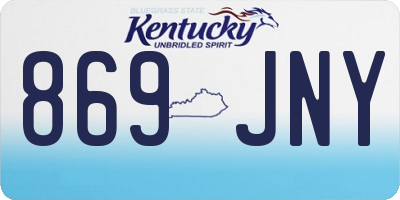 KY license plate 869JNY