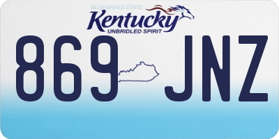KY license plate 869JNZ