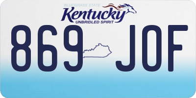 KY license plate 869JOF