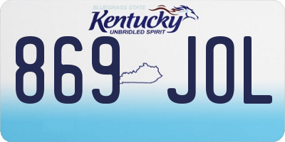 KY license plate 869JOL