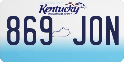 KY license plate 869JON