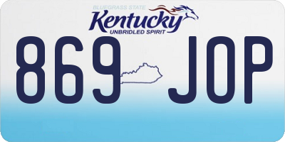 KY license plate 869JOP