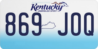 KY license plate 869JOQ