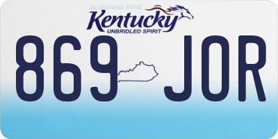 KY license plate 869JOR