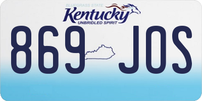 KY license plate 869JOS
