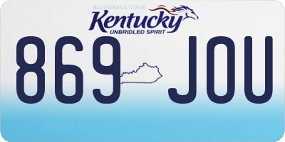 KY license plate 869JOU