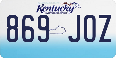 KY license plate 869JOZ