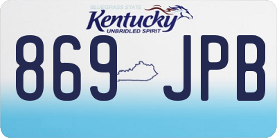 KY license plate 869JPB