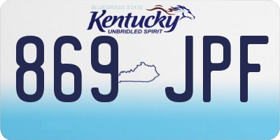 KY license plate 869JPF