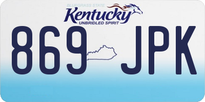 KY license plate 869JPK