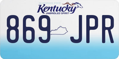 KY license plate 869JPR