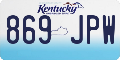KY license plate 869JPW