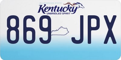 KY license plate 869JPX