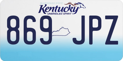 KY license plate 869JPZ