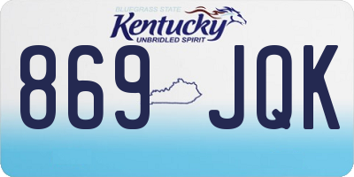 KY license plate 869JQK