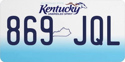 KY license plate 869JQL