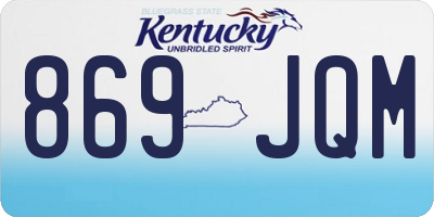 KY license plate 869JQM