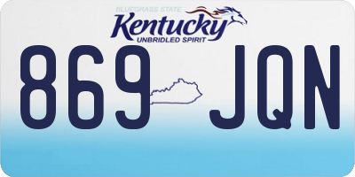 KY license plate 869JQN