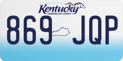 KY license plate 869JQP